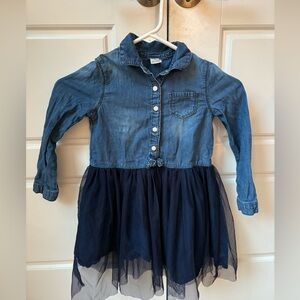 Girls 5T Carters Jean Dress with Blue Tulle Skirt